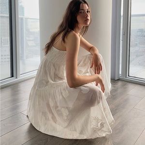 Aritzia Wilfred Vagabond White Ivory Sleeveless Mini Dress Size Small Lined